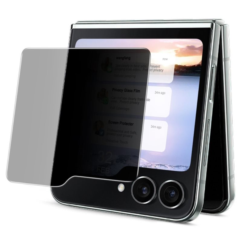 Galaxy Z Flip 6 Anti-Spy ytre skjermbeskytter i glass