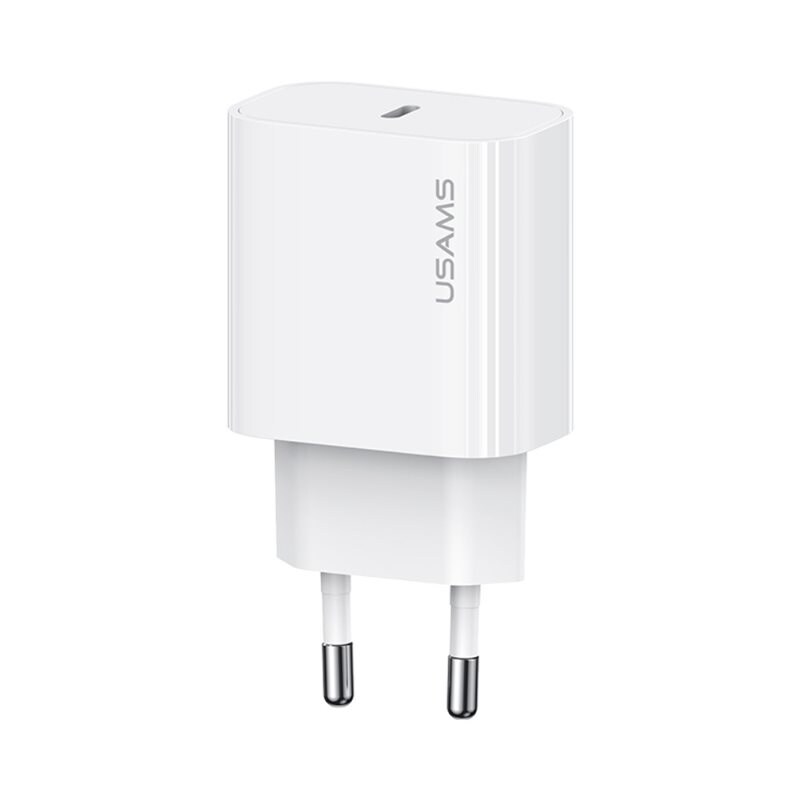 Usams Vegglader 20W USB-C, Hvit