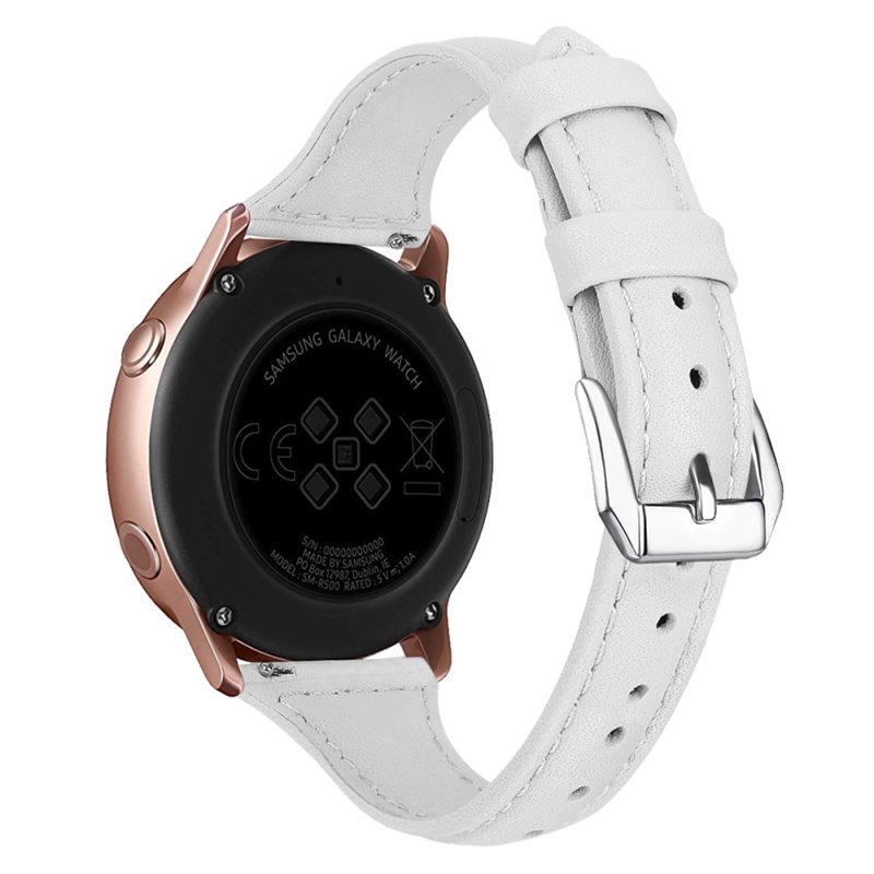 Garmin Vivoactive 6 Smalt armbånd i ekte skinn, Hvit