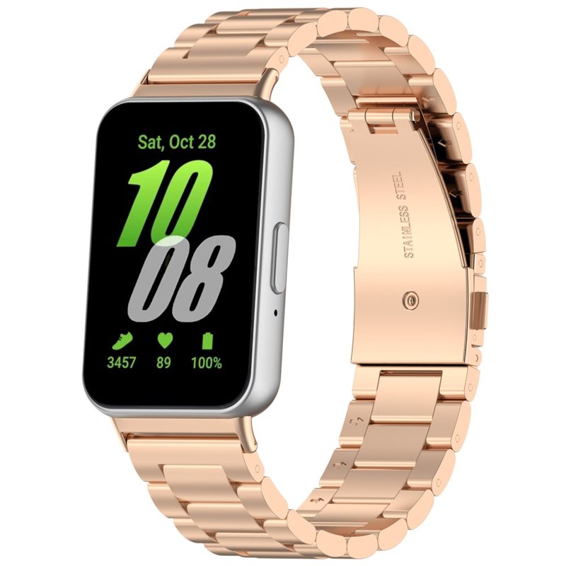 Samsung Galaxy Fit 3 Elegant lenkereim i metall, Rosegull