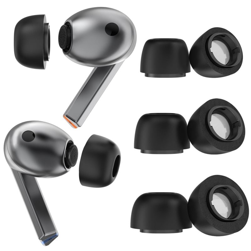 Ahastyle Samsung Galaxy Buds 3 Pro Ørepropper (3-pack) i memory foam - str S/M/L, svart