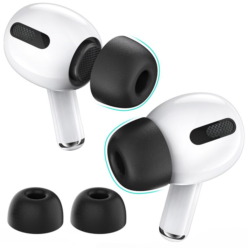 Ahastyle AirPods Pro 2 Ørepropper i memory foam - str L, svart