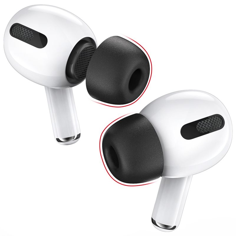 Ahastyle AirPods Pro 2 Ørepropper (3-pack) i memory foam - str M, svart