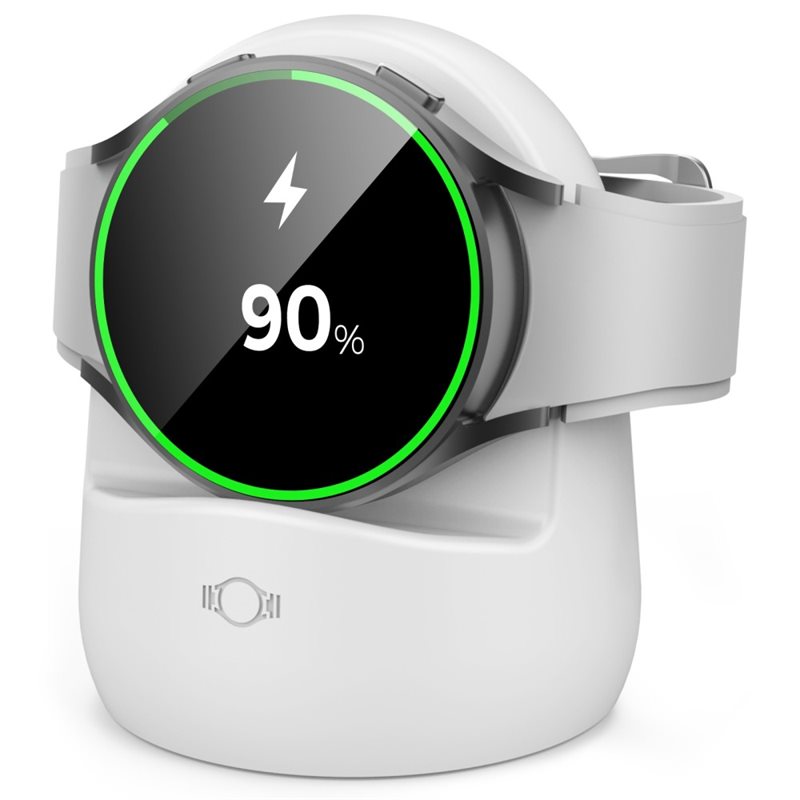 Ahastyle Samsung Galaxy Watch 3/4 Ladestativ i silikon, Hvit