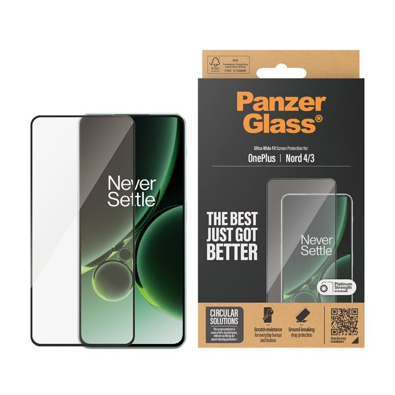 PanzerGlass OnePlus Nord 3 Skjermbeskytter i ripebestandig herdet glass - Ultra Wide Fit