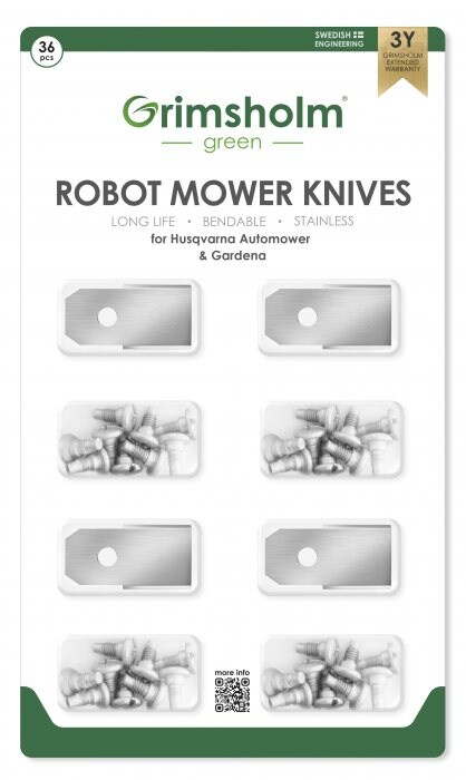 Grimsholm 36-pack robotgressklipperkniver for Gardena Sileno City 600m2