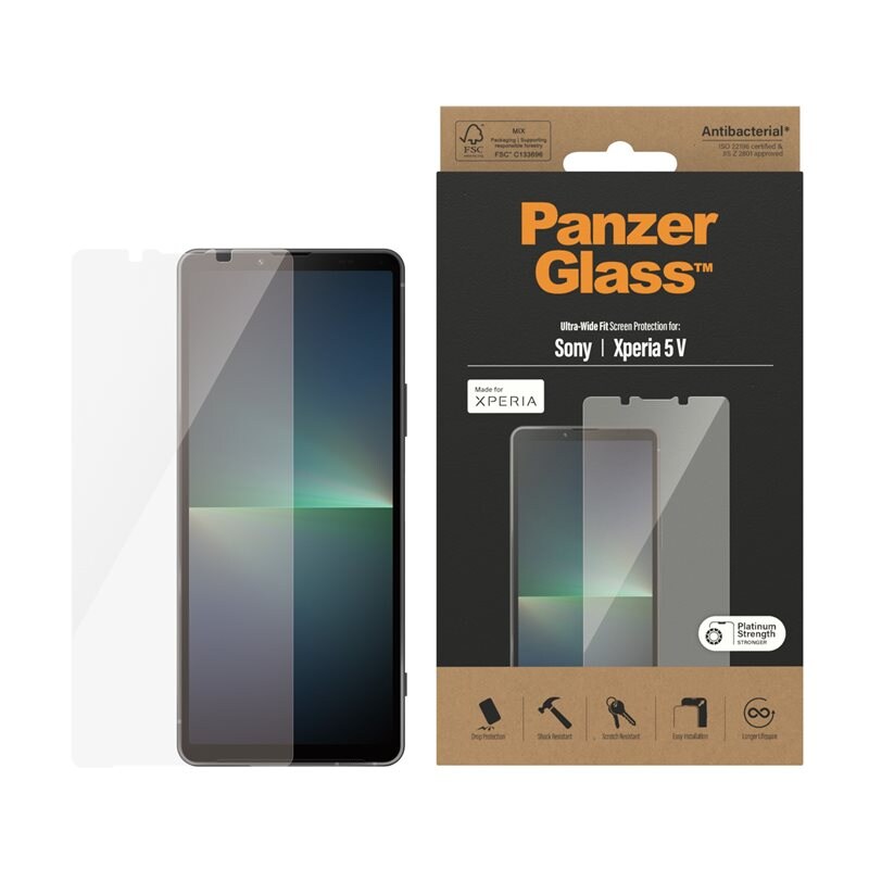 PanzerGlass Sony Xperia 5 V Skjermbeskytter i ripebestandig herdet glass - Ultra Wide Fit