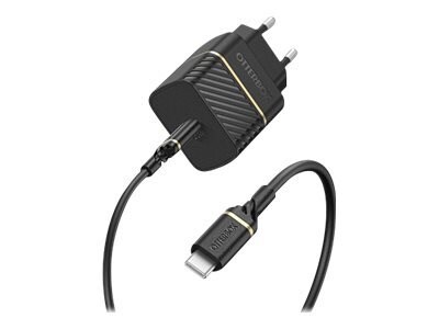 Otterbox Fast Charge Vegglader + Kabel USB-C til USB-C 20W, Svart