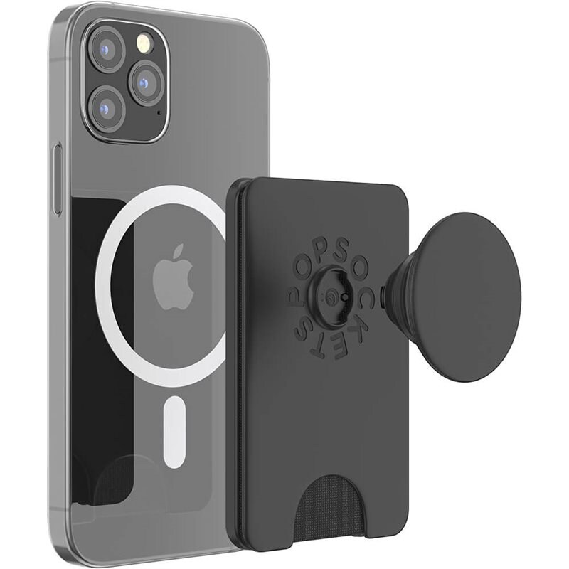 PopSockets PopWallet+ MagSafe mobil-lommebok med avtakbar topp, Svart