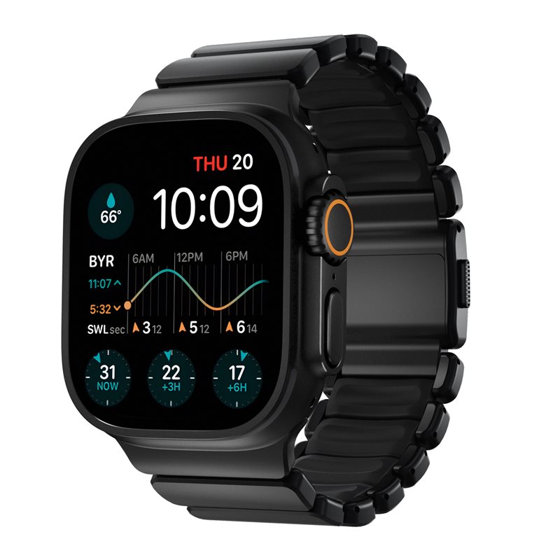 Nomad Apple Watch Series 10 46mm Reim Stratos, Black Titanium - Black