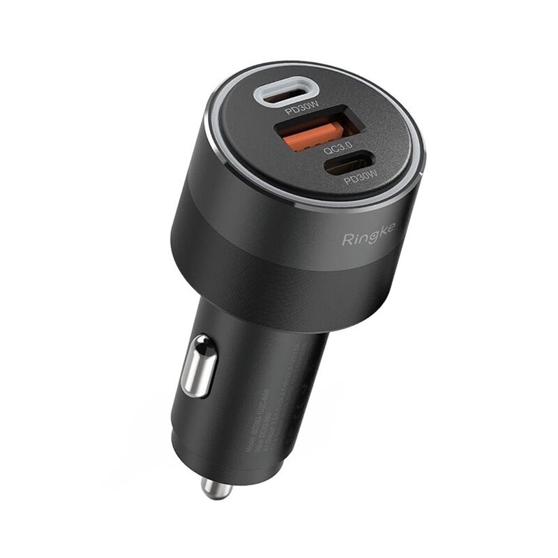 Ringke 3-Port Billader Hurtiglader 84W, Svart