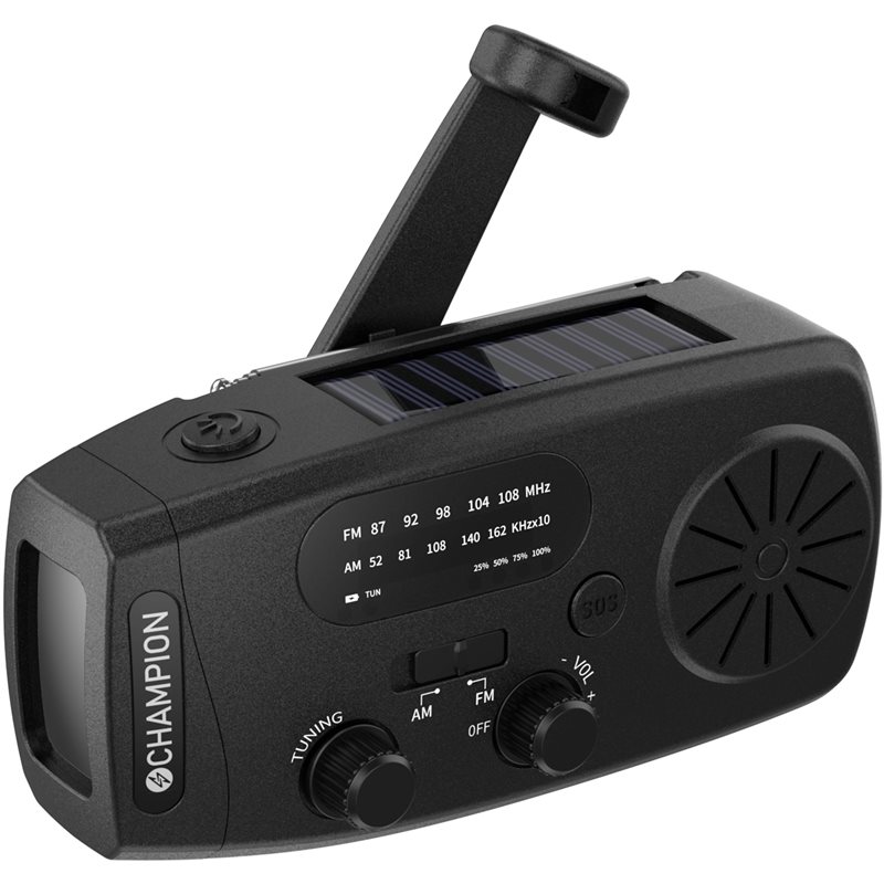 LogiLink Vevradio med lommelykt og solcellelading,