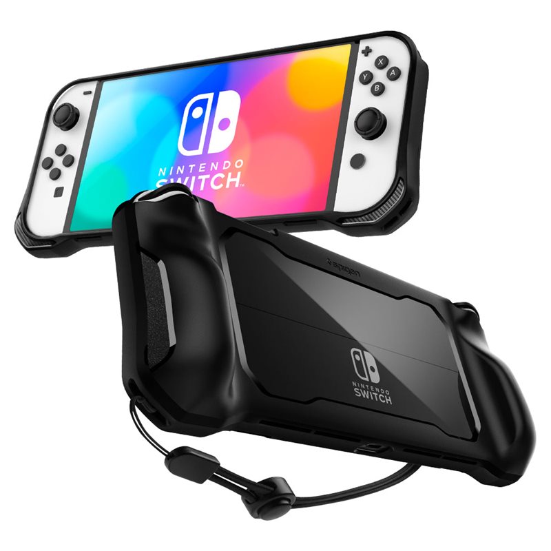 Spigen Nintendo Switch OLED Rugged Armor-deksel, Svart