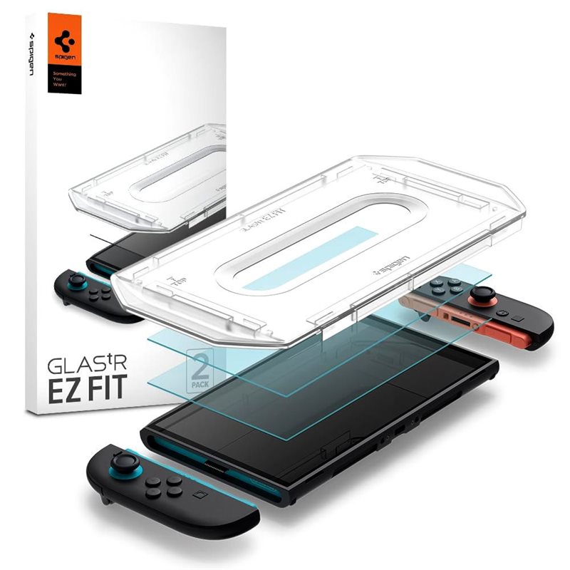 Spigen Nintendo Switch 2 skjermbeskytter GLAS.tR EZ Fit (2-pack)
