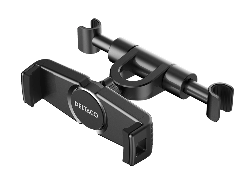 Deltaco Justerbar mobil-/nettbrettfeste for bilhodeputer, Svart