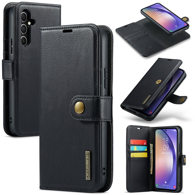 DG.MING Samsung Galaxy A54 Lommeboketui med avtakbart deksel, Black