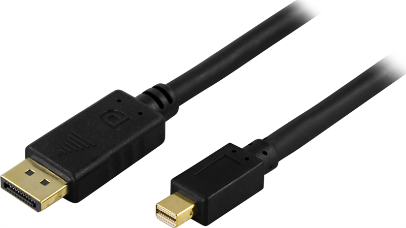 Deltaco DisplayPort til Mini DisplayPort-kabel 2m, Svart