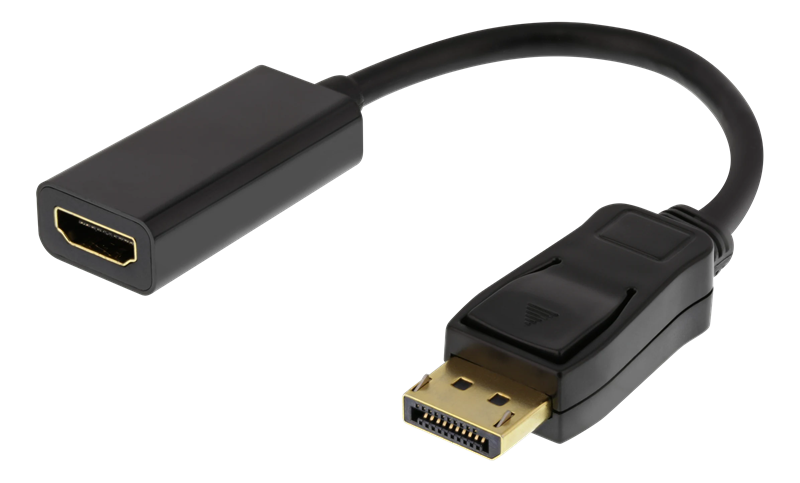 Deltaco DisplayPort hann til HDMI hunn-adapter 4K, svart