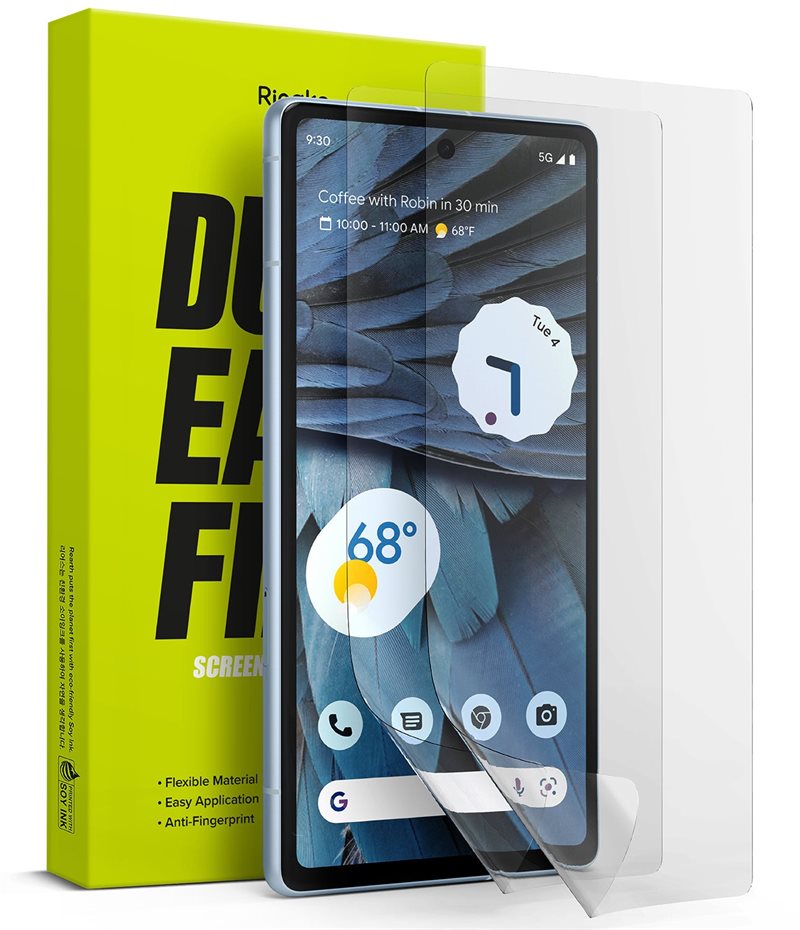 Ringke Google Pixel 7a Skjermbeskytter beskyttelsesfilm - Dual Easy (2-pack)