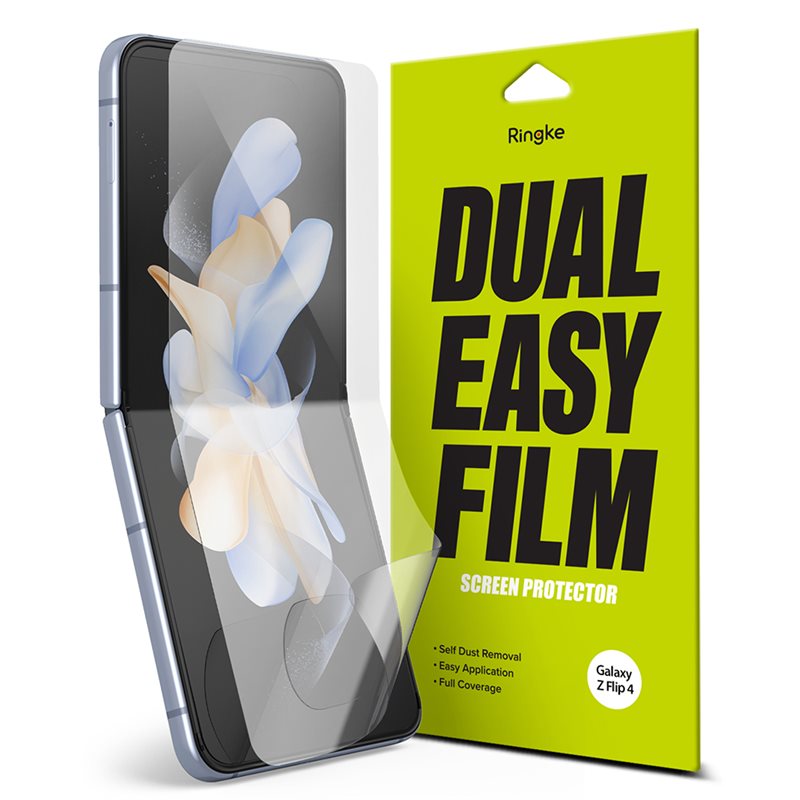 Ringke Samsung Galaxy Z Flip 4 Skjermbeskytter beskyttelsesfilm - Dual Easy (2-pack)