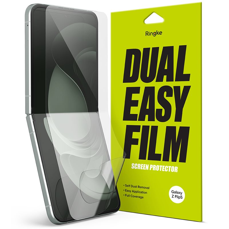 Ringke Samsung Galaxy Z Flip 5 Skjermbeskytter beskyttelsesfilm - Dual Easy (2-pack)