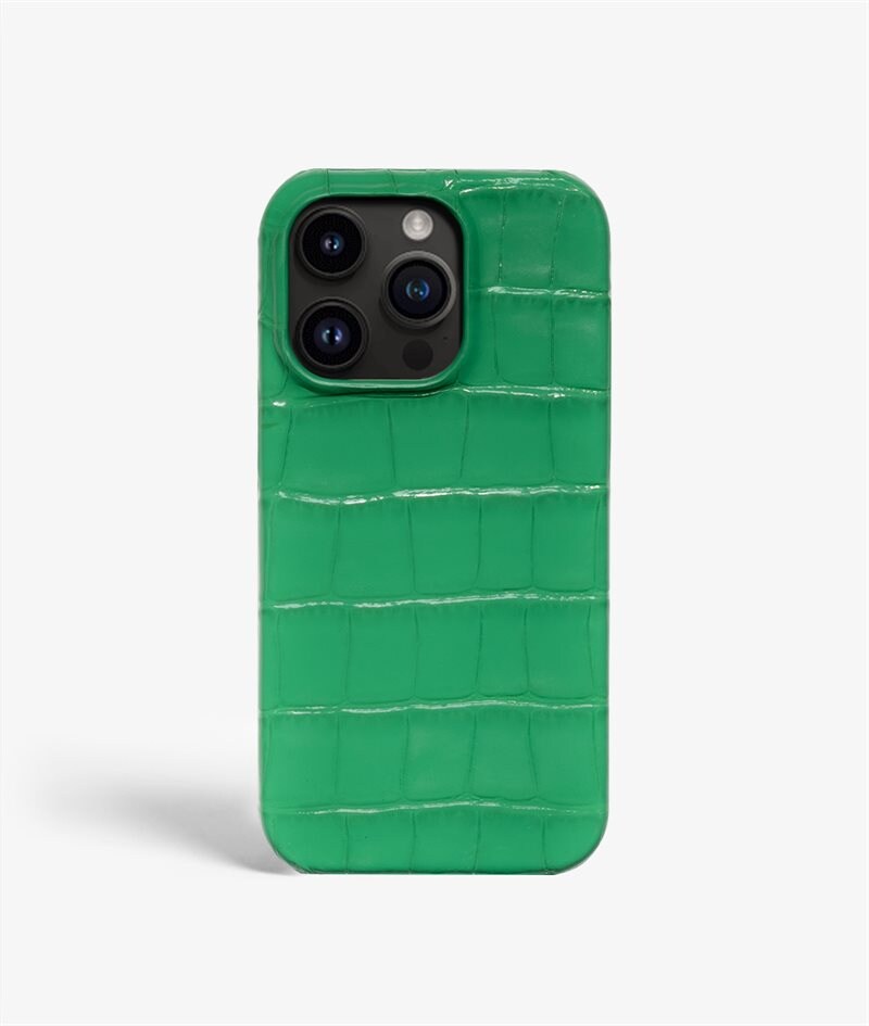 The Case Factory iPhone 14 Pro Deksel Croco Grønn