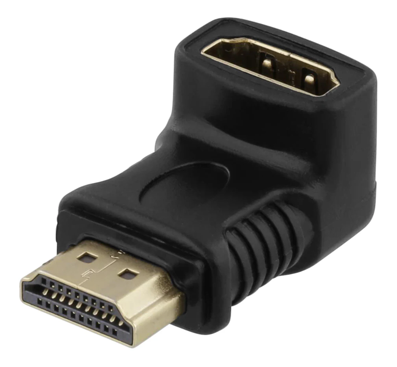Deltaco Vinklet HDMI-adapter 19-pin hunn til hann