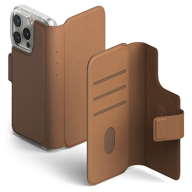 Ringke iPhone 14 Folio Wallet Magnetic, Brun