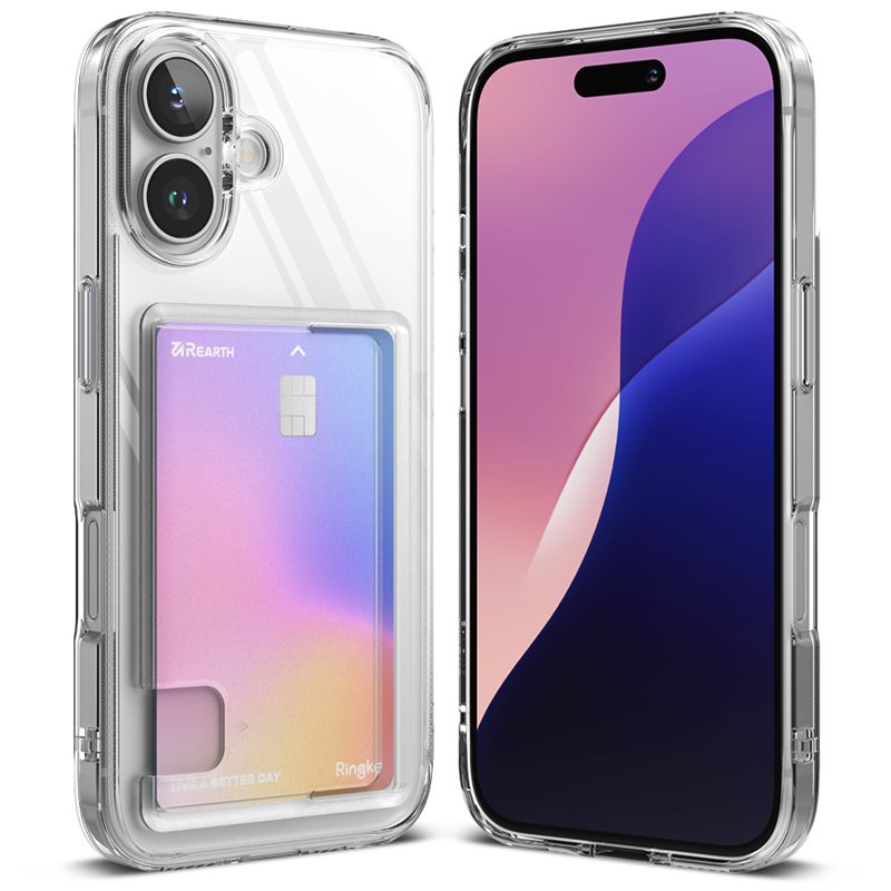 Ringke iPhone 16 Fusion Deksel med kortlomme, Gjennomsiktig