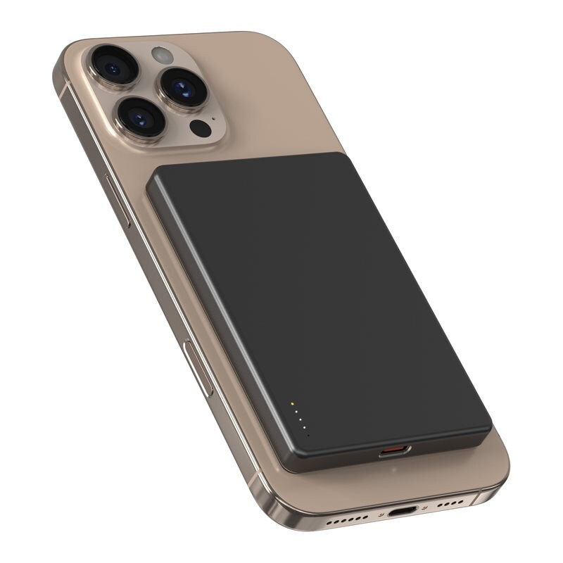 Mobique Trådløs Magnetisk Powerbank 5000mAh, Svart