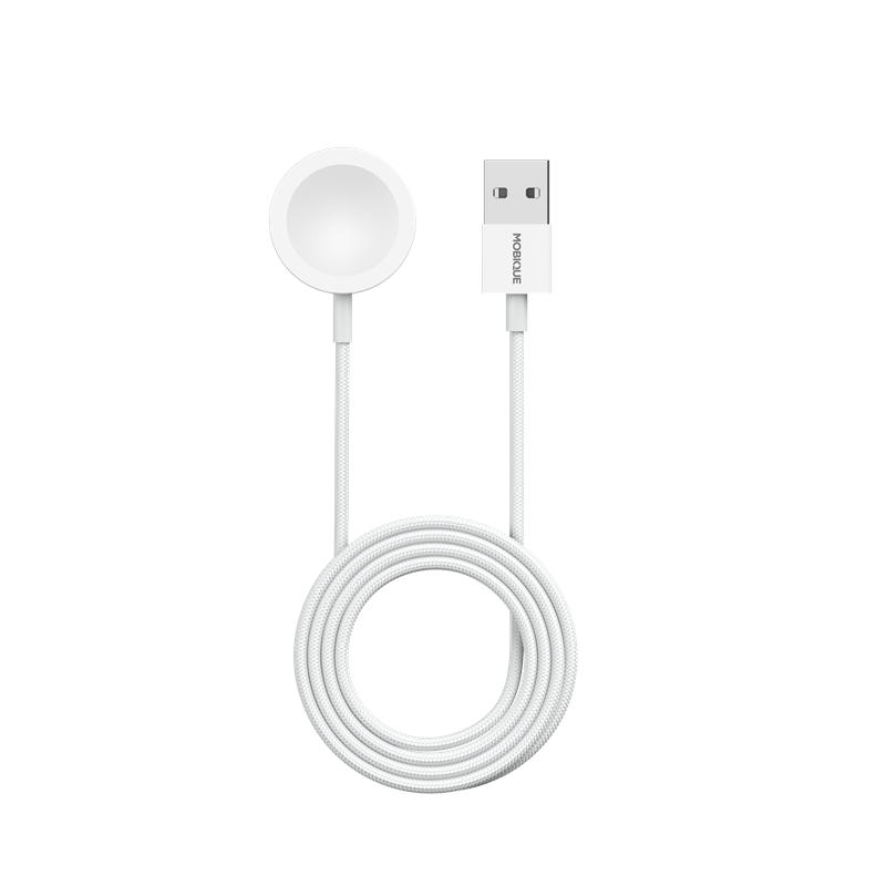 Mobique Apple Watch SE 44mm Lader Magnetisk 1m USB-A, Hvit