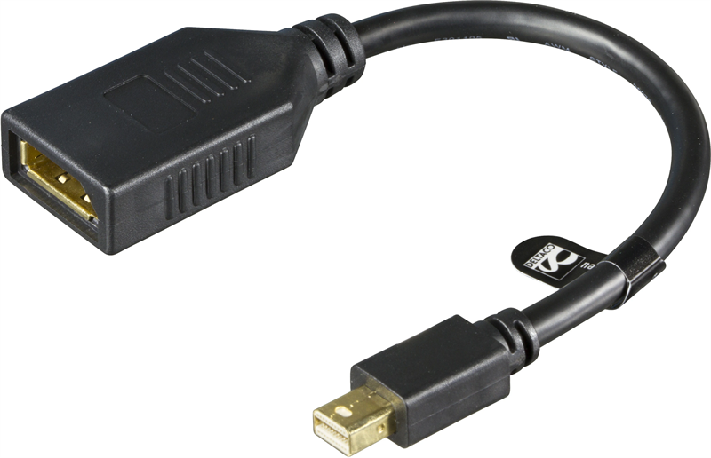 Deltaco Mini DisplayPort til DisplayPort-adapter Ultra HD 0,2 m, svart