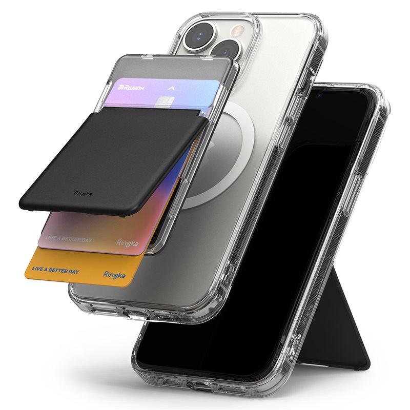 Ringke MagSafe Magnetic Stand Card Slot Holder, Clear/Black