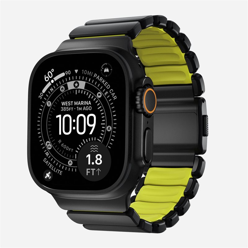 Nomad Apple Watch SE 44mm Reim Stratos, Black Titanium - Volt