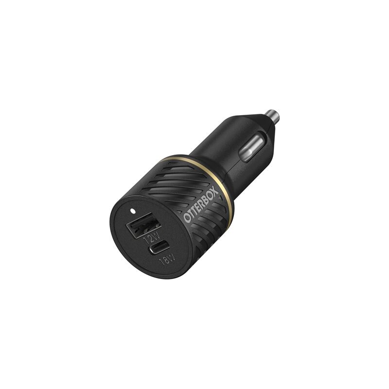 Otterbox Billader 30W USB-C + USB-A 12 - 24 V, Svart