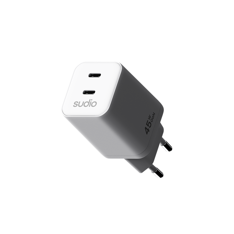 Sudio P2 2 x USB-C Vegglader 45W, Hvit