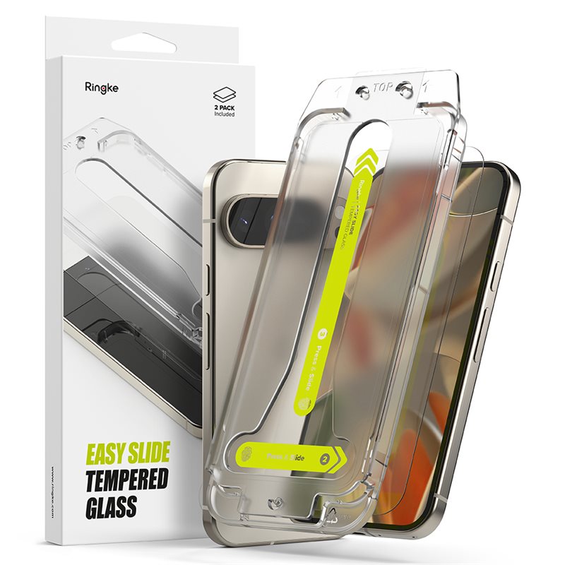 Ringke Google Pixel 10 Pro XL Skjermbeskytter i glass med monteringsramme (2-pack)