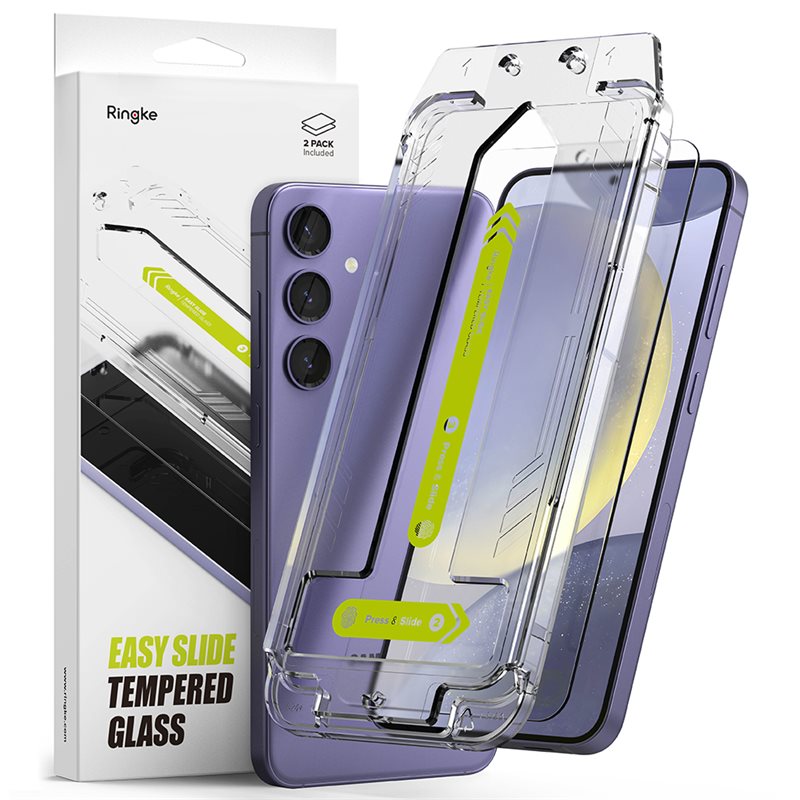 Ringke Samsung Galaxy S24 Plus Skjermbeskytter i glass med monteringsramme (2-pack)