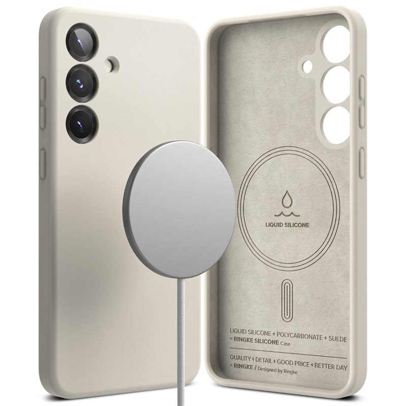 Ringke Samsung Galaxy S25 Plus MagSafe silikondeksel, Stone