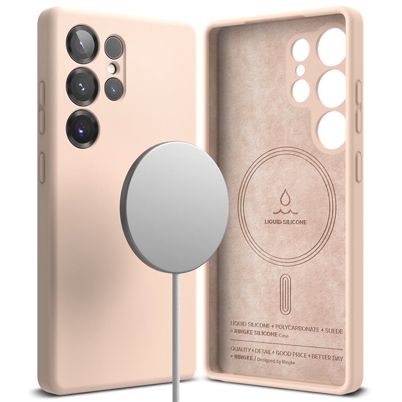 Ringke Samsung Galaxy S25 Ultra MagSafe silikondeksel, Pink Sand