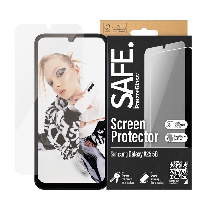 SAFE. by PanzerGlass Samsung Galaxy A25 Skjermbeskytter i glass med installasjonsramme - Ultra Wide Fit