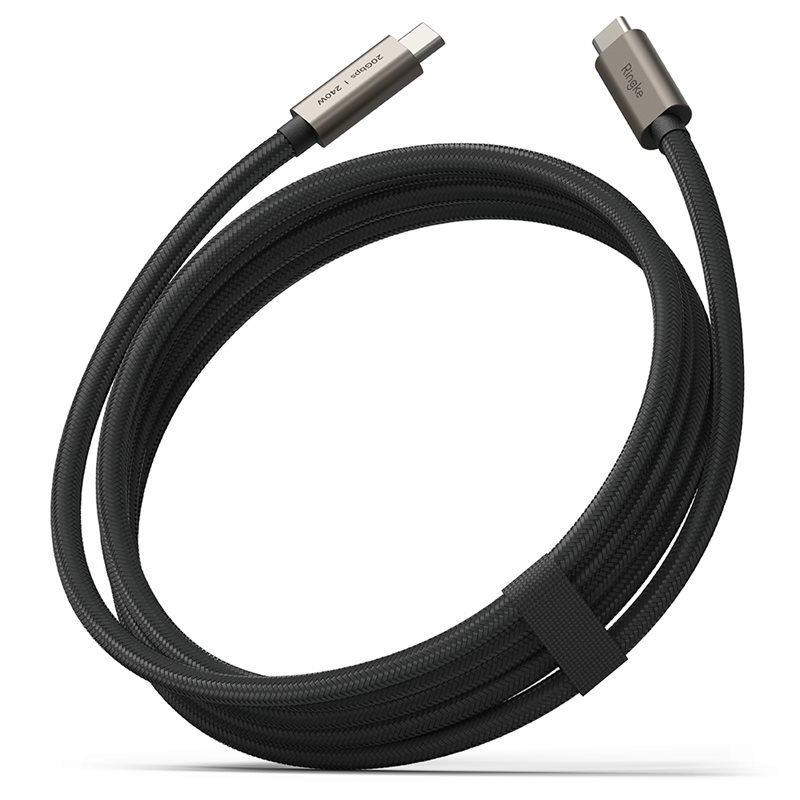 Ringke USB-C til USB-C 3.2 Gen 2x2 Ladekabel 2m 240W, Svart