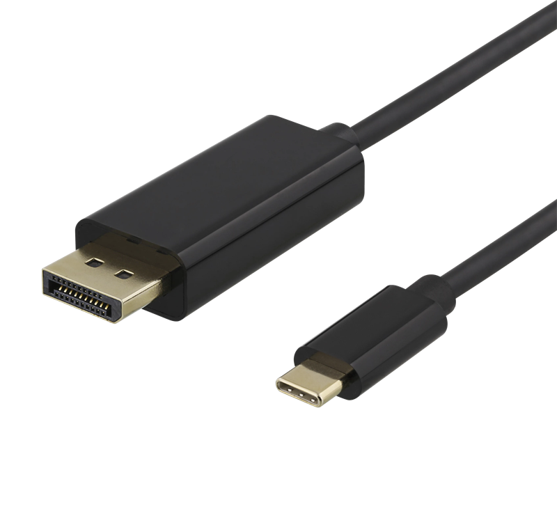 Deltaco USB-C til DisplayPort-kabel 4K 2m, Svart