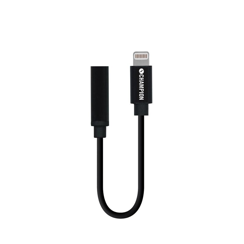 Champion Lightning til 3,5 mm adapter, Svart