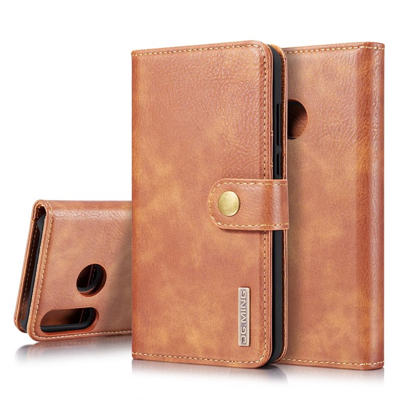 DG.MING Huawei P30 Lite Lommeboketui med avtakbart deksel, Cognac