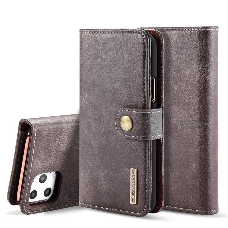 DG.MING iPhone 11 Pro Lommeboketui med avtakbart deksel, Brown