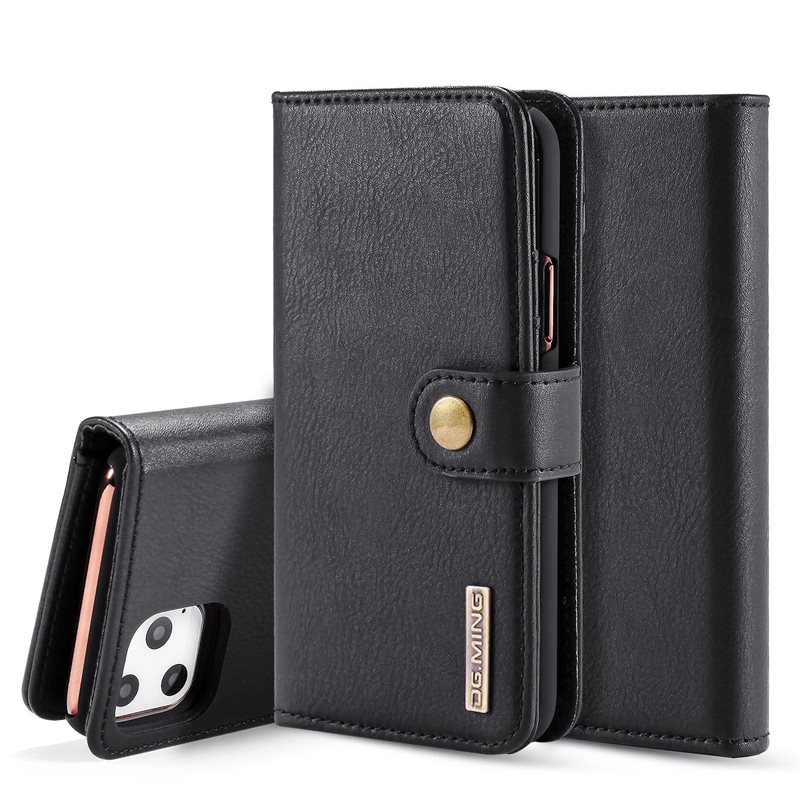 DG.MING iPhone 11 Pro Max Lommeboketui med avtakbart deksel, Black