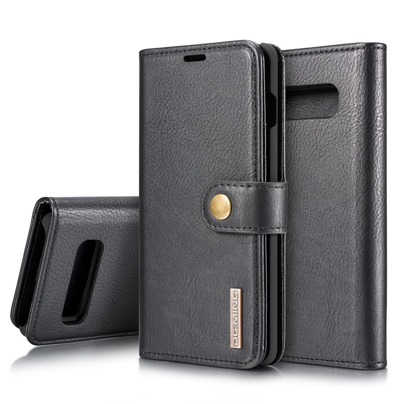 DG.MING Samsung Galaxy S10 Lommeboketui med avtakbart deksel, Black