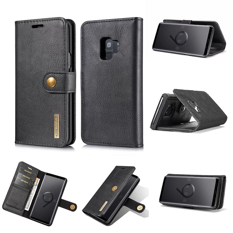 DG.MING Samsung Galaxy S9 Lommeboketui med avtakbart deksel, Black