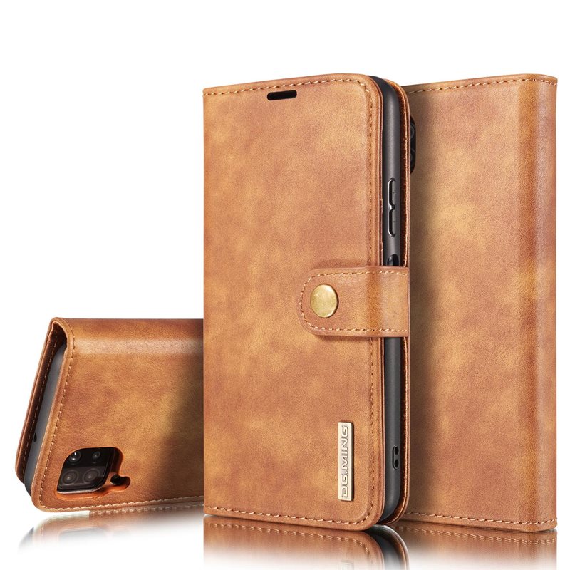 DG.MING Samsung Galaxy A42 Lommeboketui med avtakbart deksel, Cognac